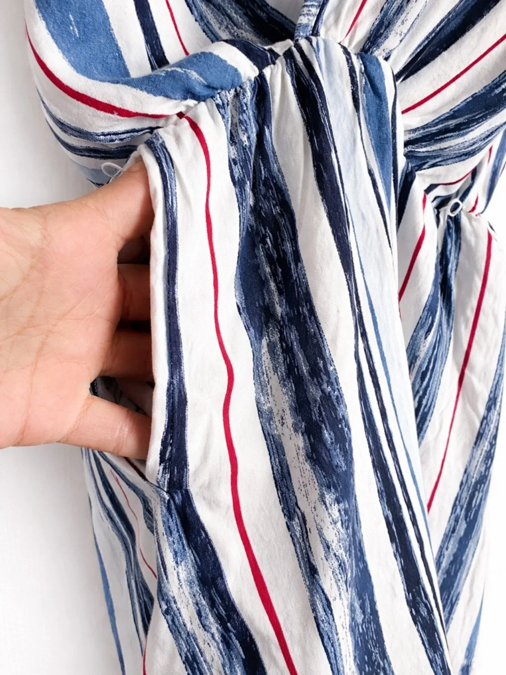 Red White & Blue Striped Romper- Americana Style- lightweight/Beach Size: Large - Picture 4 of 4